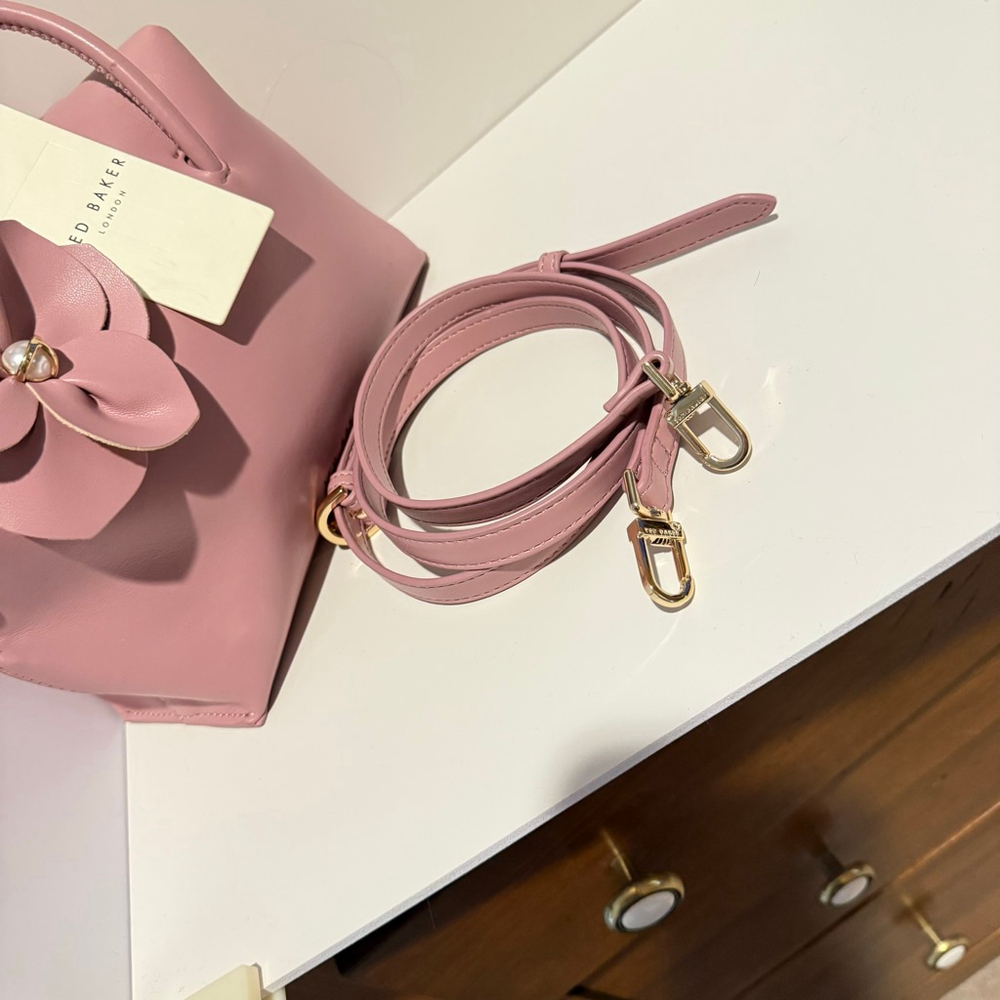 NEW Ted Baker London Nikicon Flower Applique Mini Tote Blush Pink NWT - Picture 14 of 16